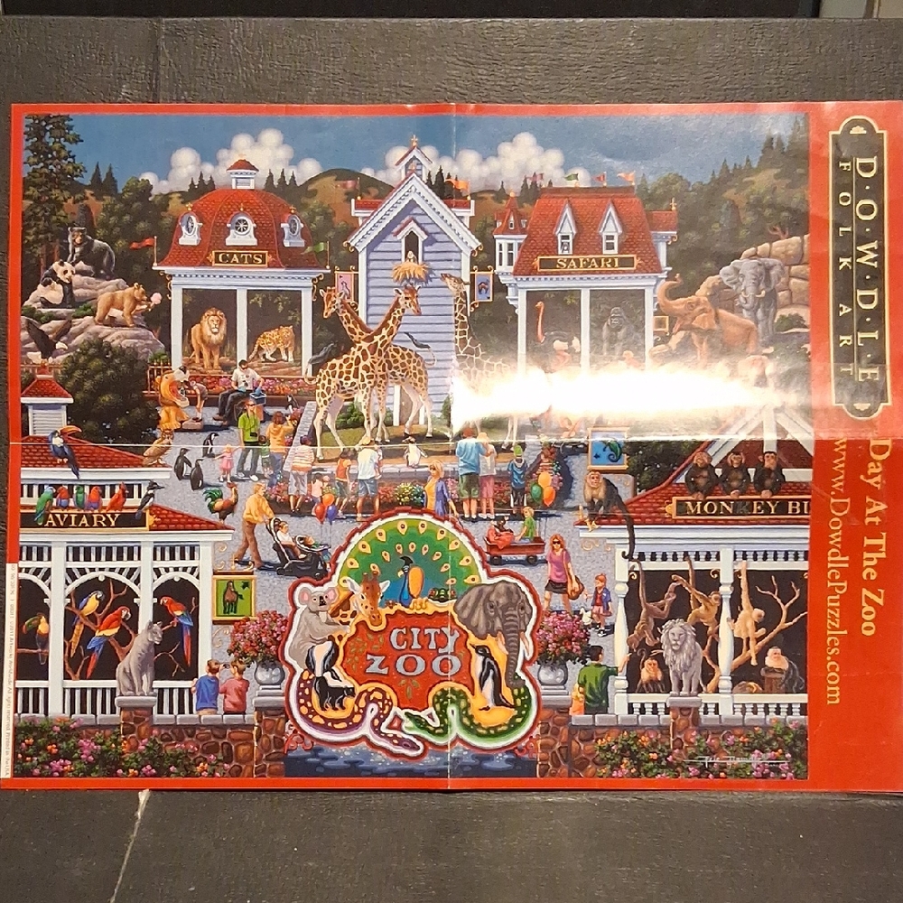 Dowdle Folk Art City Zoo Puzzle - Colorful Jigsaw
